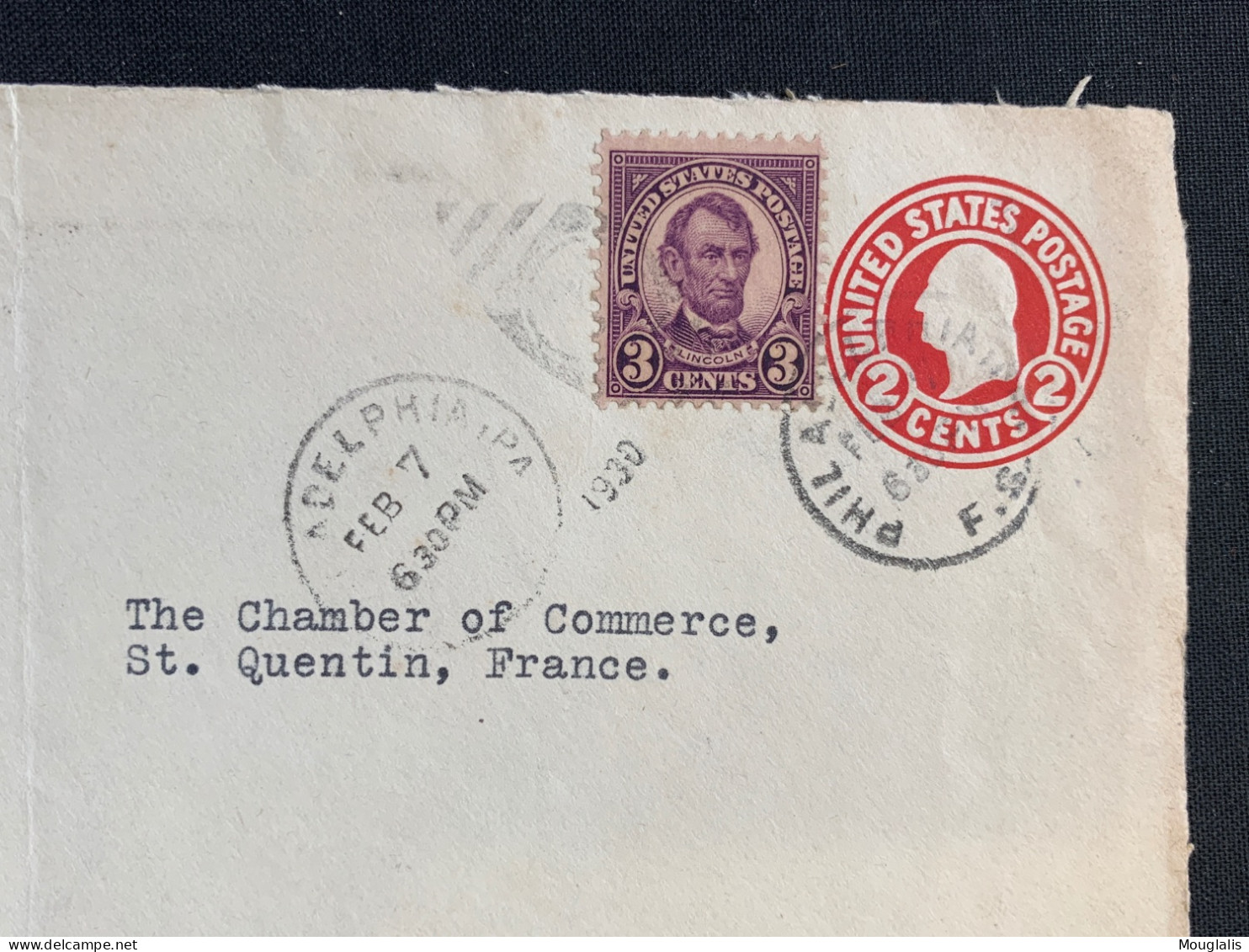 Timbre Postal états-unis D'amérique Usa 1930 2 Cents Président George Washington + No 230A Sur Fragment Philadelphie - 1921-40