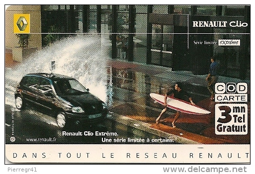 CODECARD-FT-3MN-GRATUITES -RENAULT CLIO-24/06/2001-1010 Ex-T BE - FT