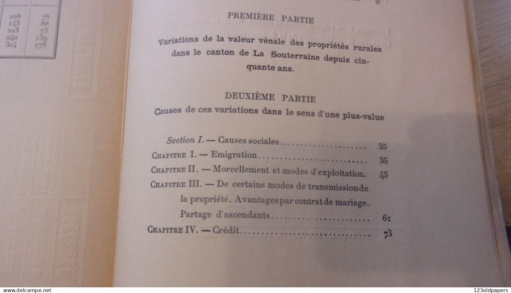 CREUSE 1905  ALB MONTAUDON  DE LA PROPRIETE RURALE  ET CAUSES  VARIATIONS DE SA VALEUR DANS CANTON LA SOUTERRAINE - Limousin