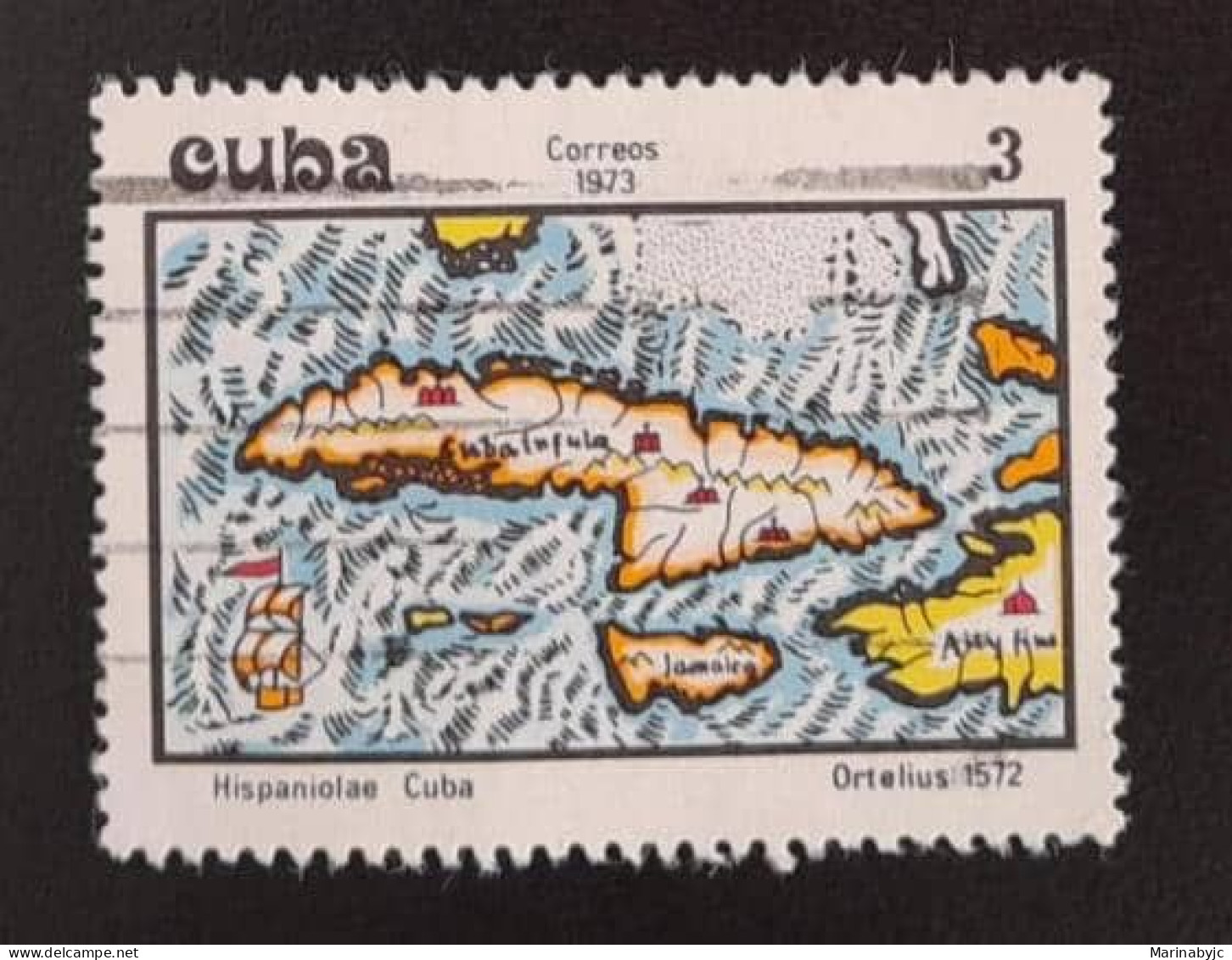 SD)1973. CUBA. MAP OF CUBA. JAMAICA. SHIP. USED. - Verzamelingen & Reeksen