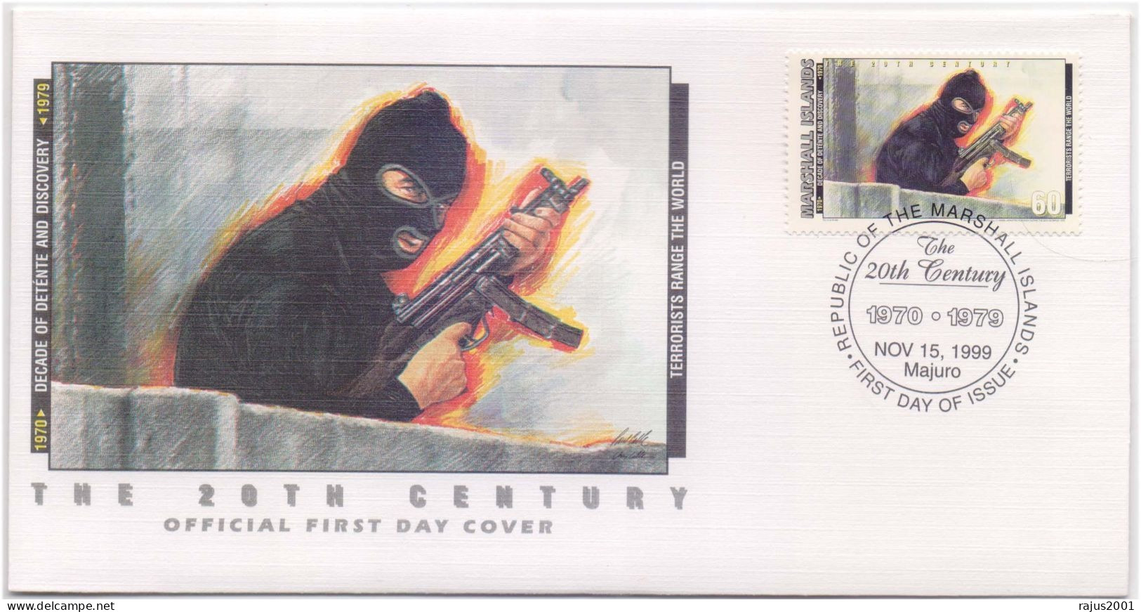 Terrorist Range The World, Palestinian Terrorists Kill, Israeli Athletes In Munich Olympic, Judaica, Gun, Marshall FDC - Jewish