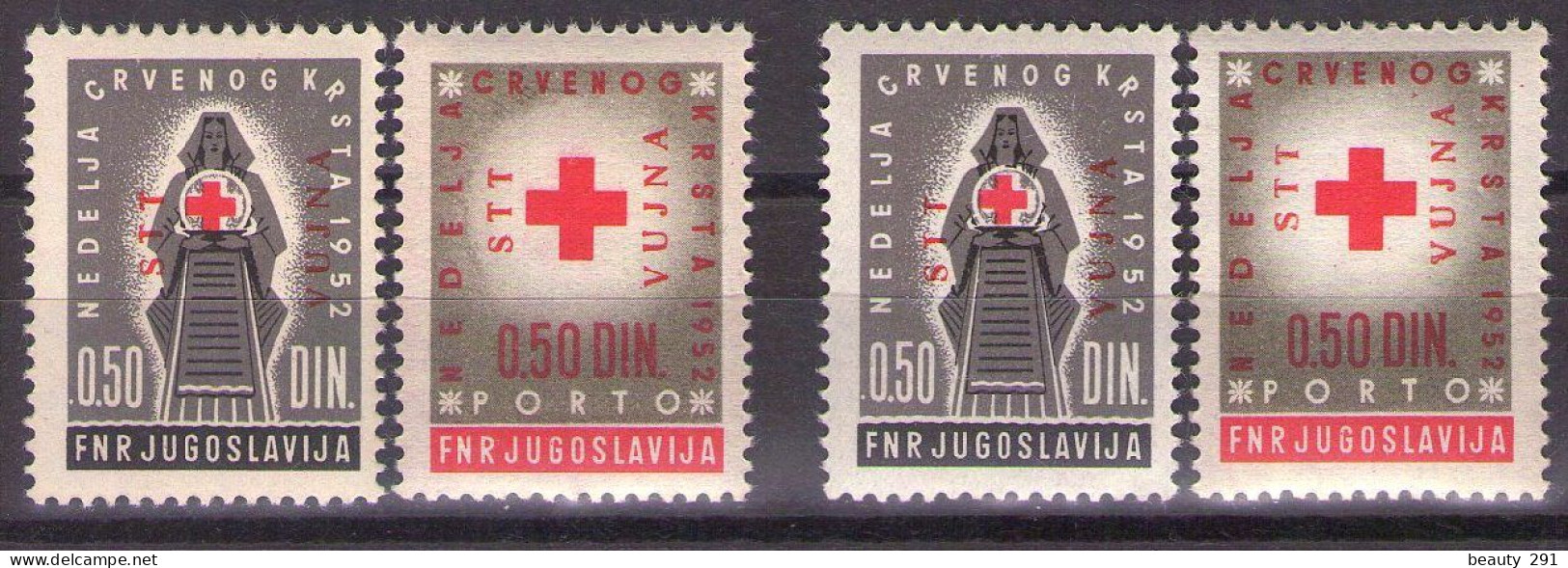 ITALIA - Trieste-Zona B -1952 - RED CROSS + PORTO X 2   - MNH**VF - Neufs