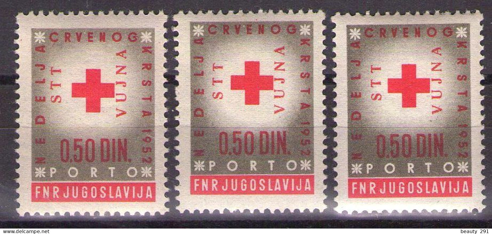 ITALIA - Trieste-Zona B -1952 - PORTO X 3   - MNH**VF - Nuovi