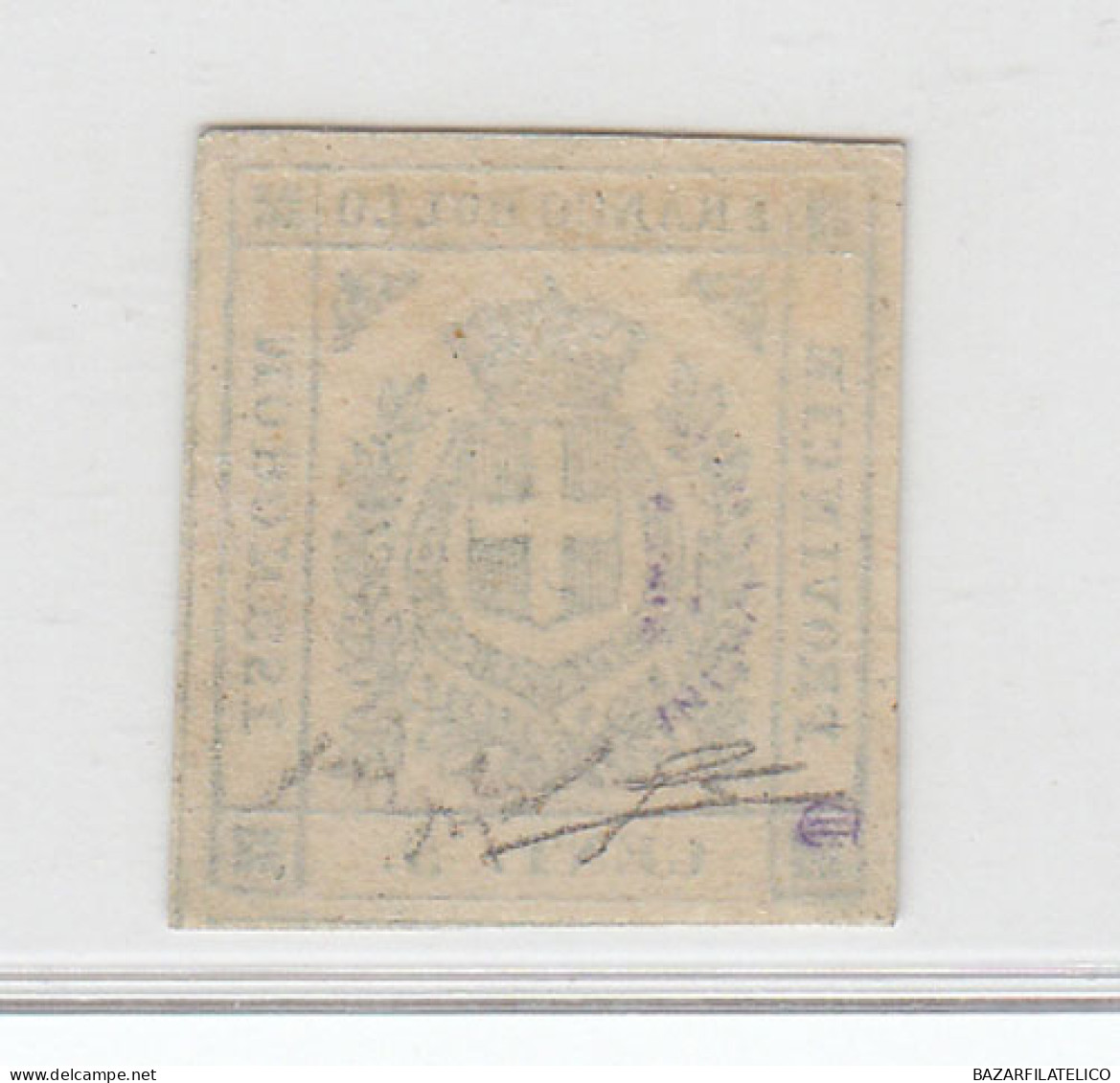 MODENA 1859 5 CENTESIMI VERDE SCURO N.12b G.O MH* FRESCHISSIMO CERTIFICATO DIENA - Modène