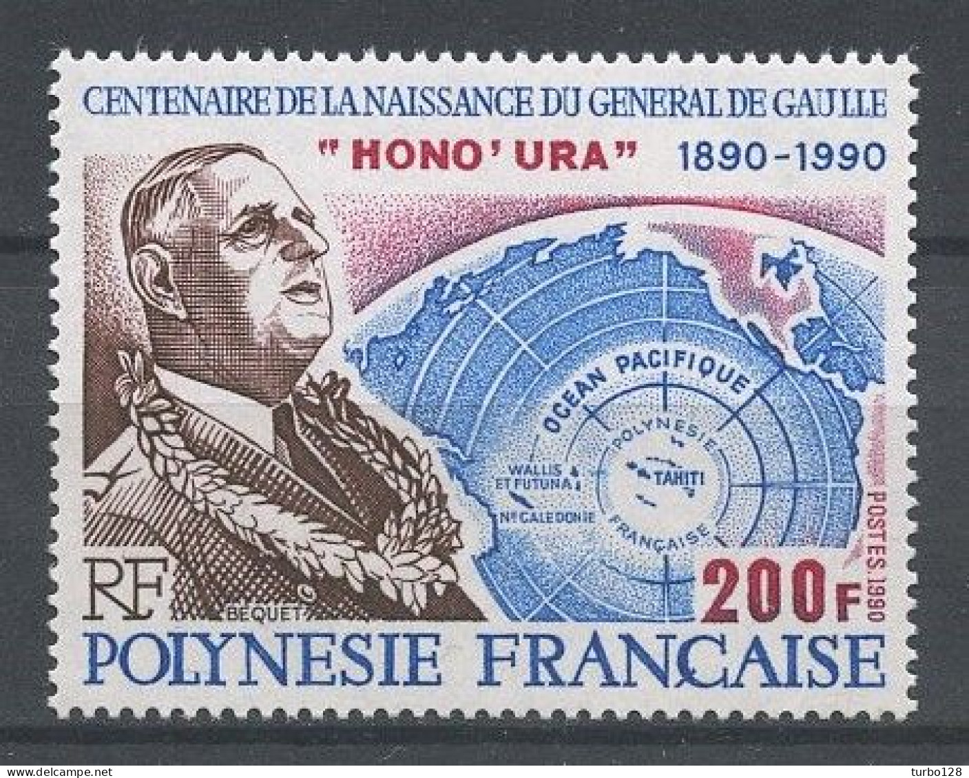 POLYNESIE N° 364 ** Neuf MNH Superbe C 5.70 € Célébrités Général De Gaulle Celebrities HONO URA Carte - Neufs