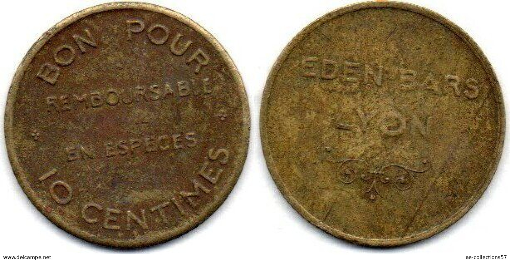 MA 25084 / Lyon 10 Centimes Edens Bar TB - Profesionales / De Sociedad