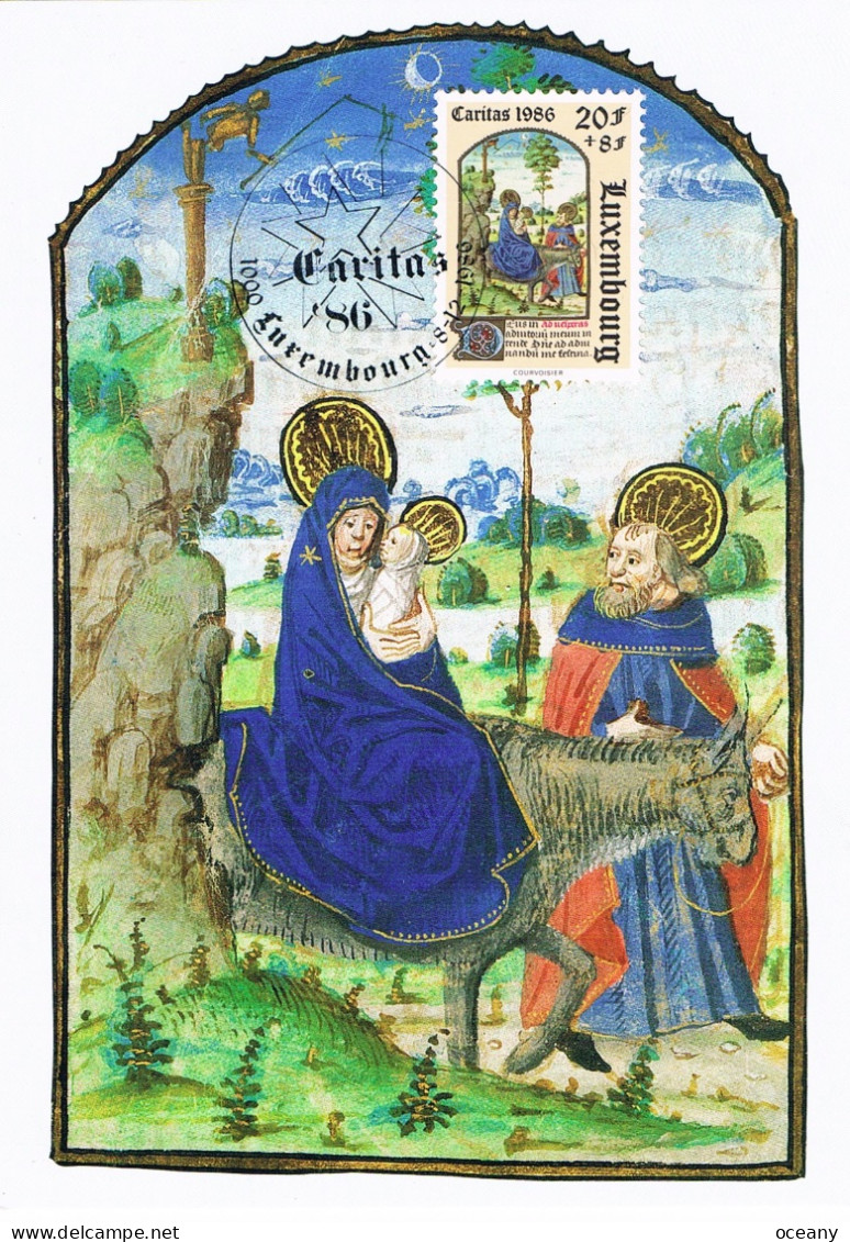 Luxembourg - Caritas : Enluminures CM 1113/1117 (année 1986) - Cartoline Maximum