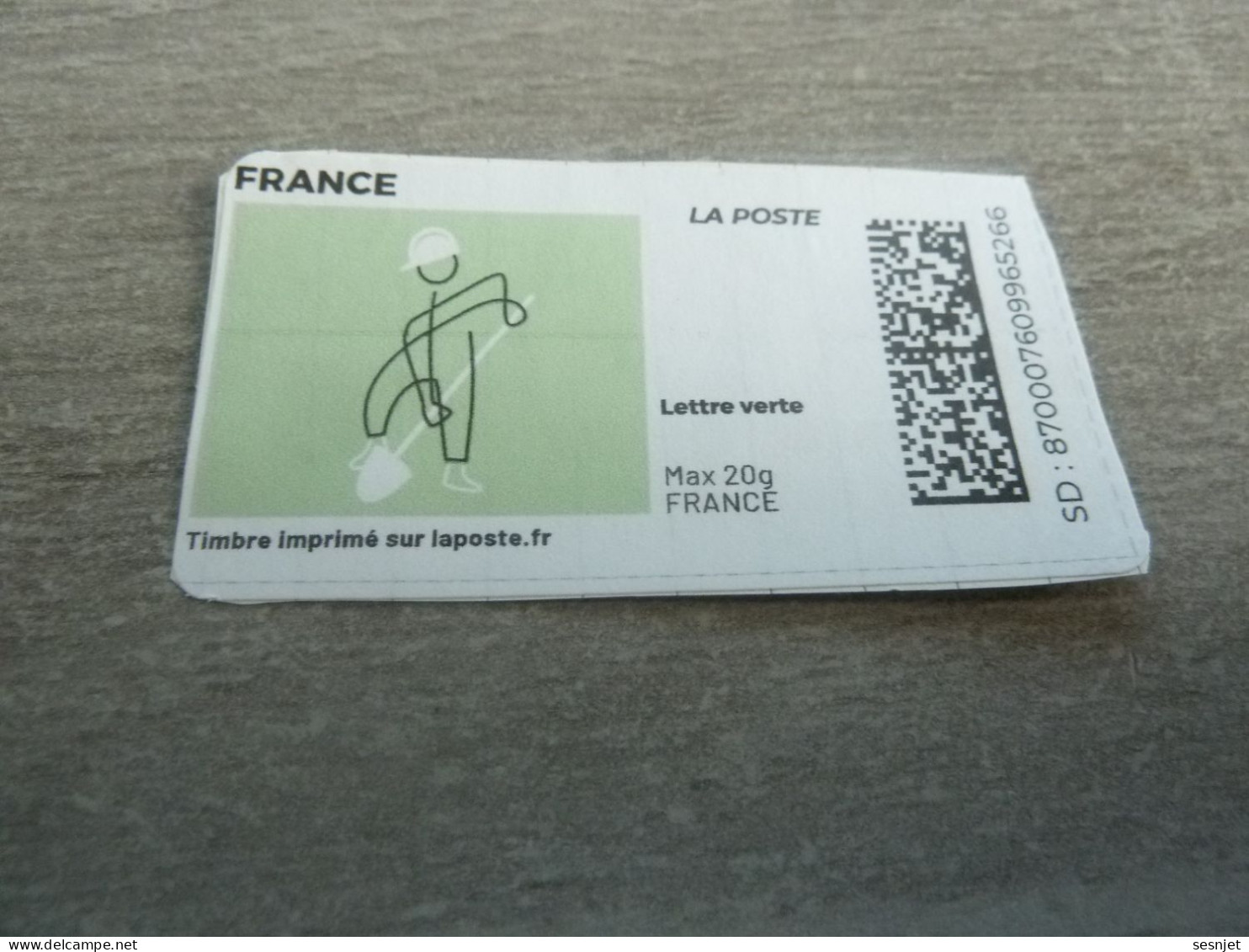 Mon Timbre En Ligne - Lettre Verte 20 G - Logo - Qr Code - Multicolore - Oblitéré - Année 2021 - - 2021-…