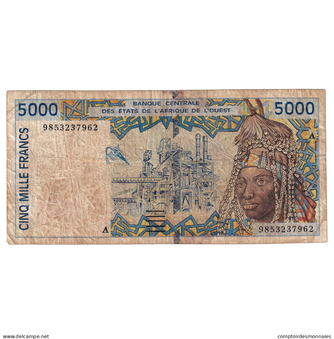 Billet, Communauté économique Des États De L'Afrique De L'Ouest, 5000 Francs - États D'Afrique De L'Ouest