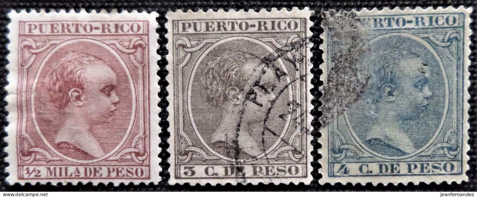 Espagne > Puerto Rico 1894 King Alfonso XIII  Edifil N° 104_108_109 - Puerto Rico