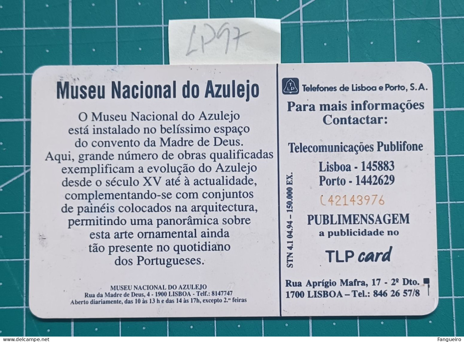 PORTUGAL PHONECARD USED LP097 MESEU DO AZULEJO - Portugal