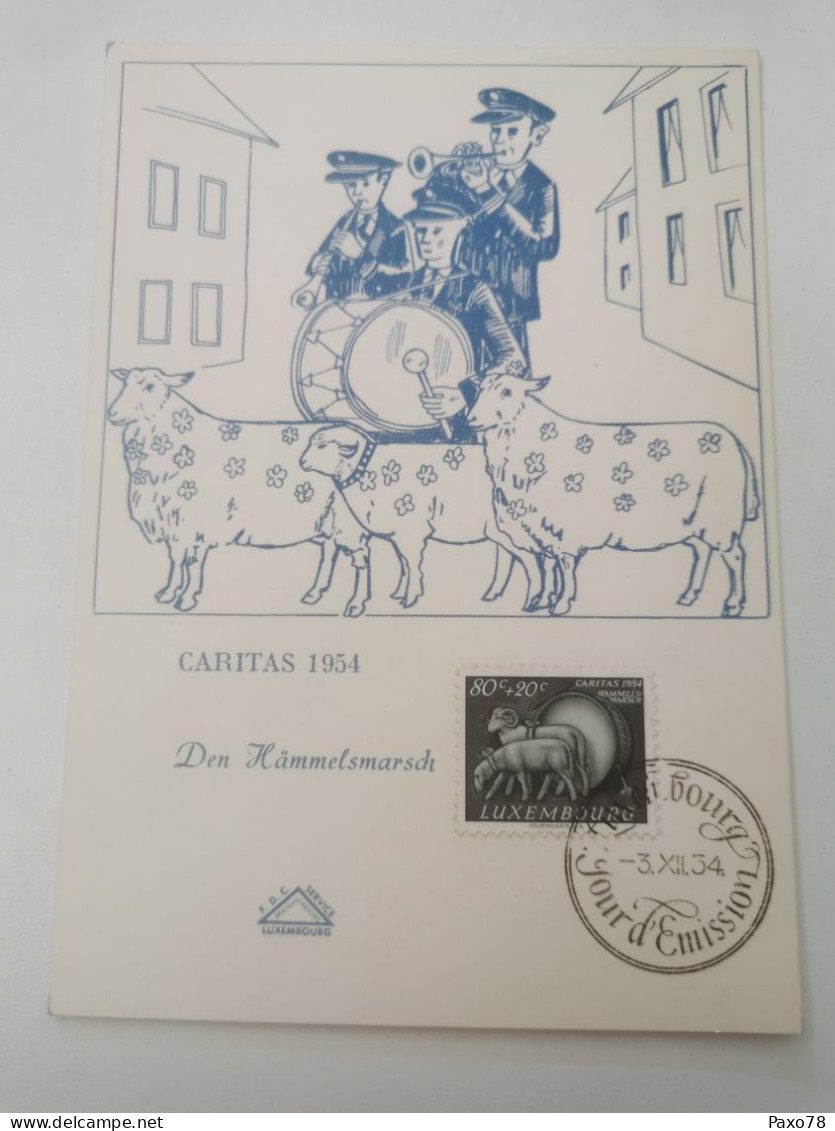 Luxembourg, Caritas 1954 - Cartes Commémoratives