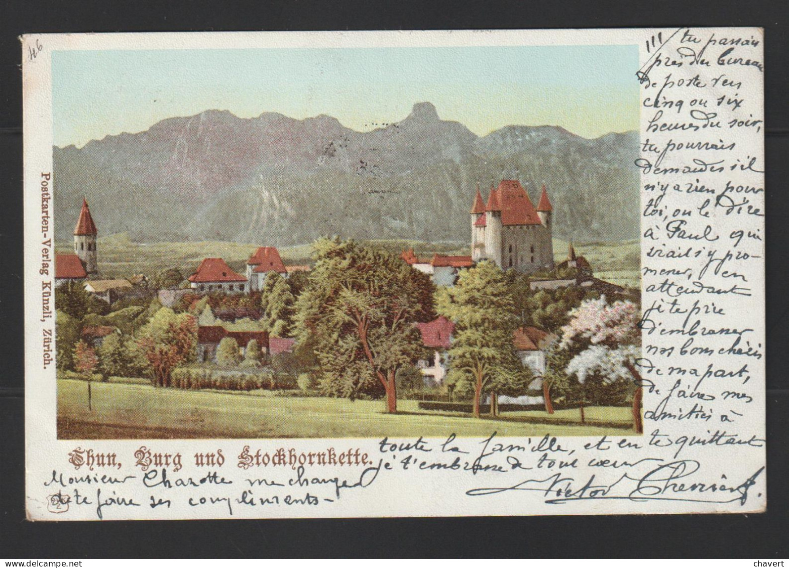 CPA - Suisse "Thun, Burg Und Stockhornkette" 1900 - Horn