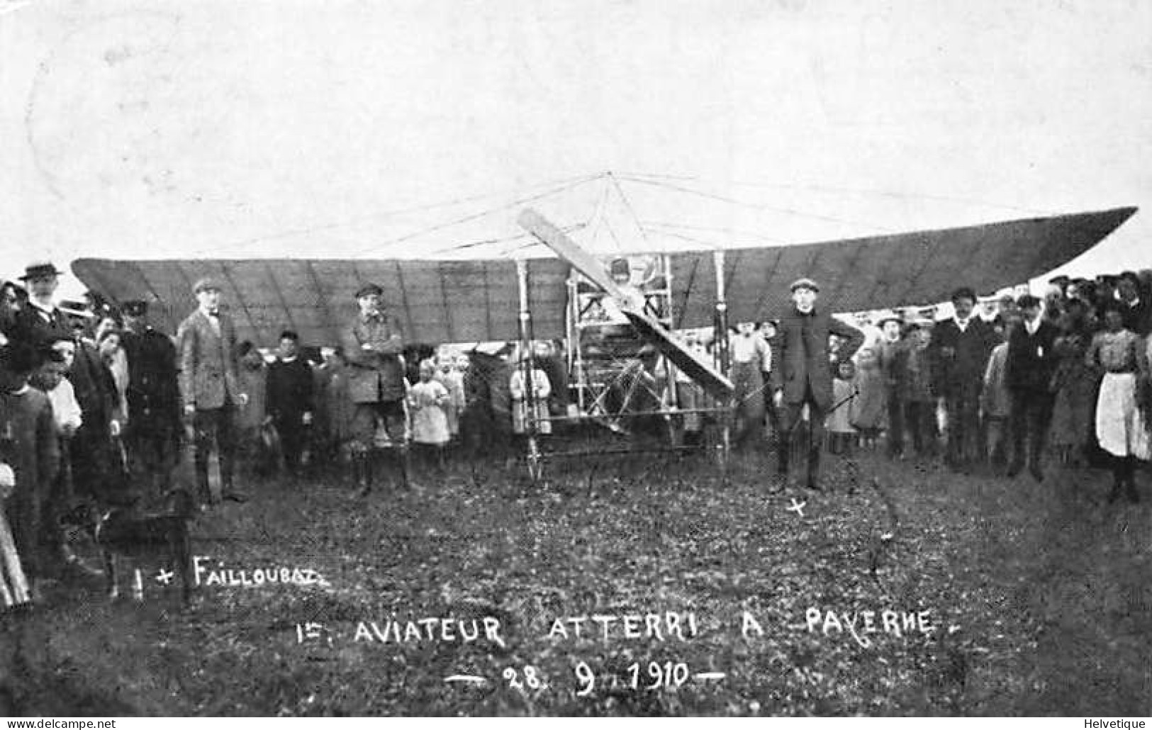 Reproduction: Payerne Failloubaz Atteri Aviateur Pionnier Premier Pilote D'avion Suisse Aérodrome - Payerne