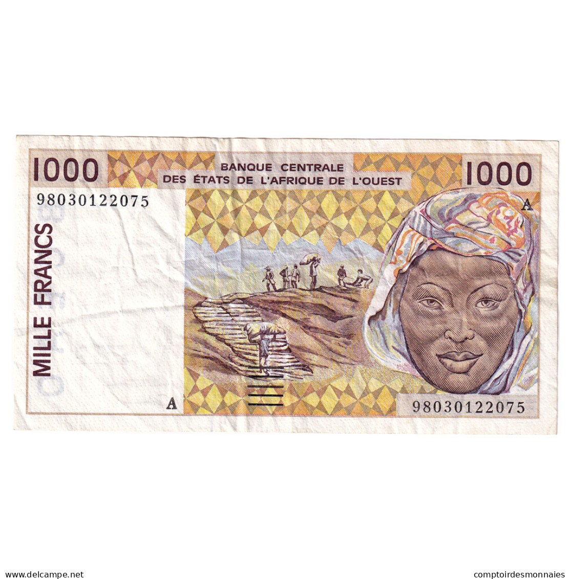 Billet, Communauté économique Des États De L'Afrique De L'Ouest, 1000 Francs - États D'Afrique De L'Ouest