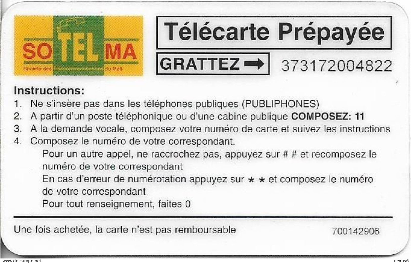 Mali - SoTelMa - Satellite & Man Holding Card, Cn. Below Line, Remote Mem. 20U, Used - Malí