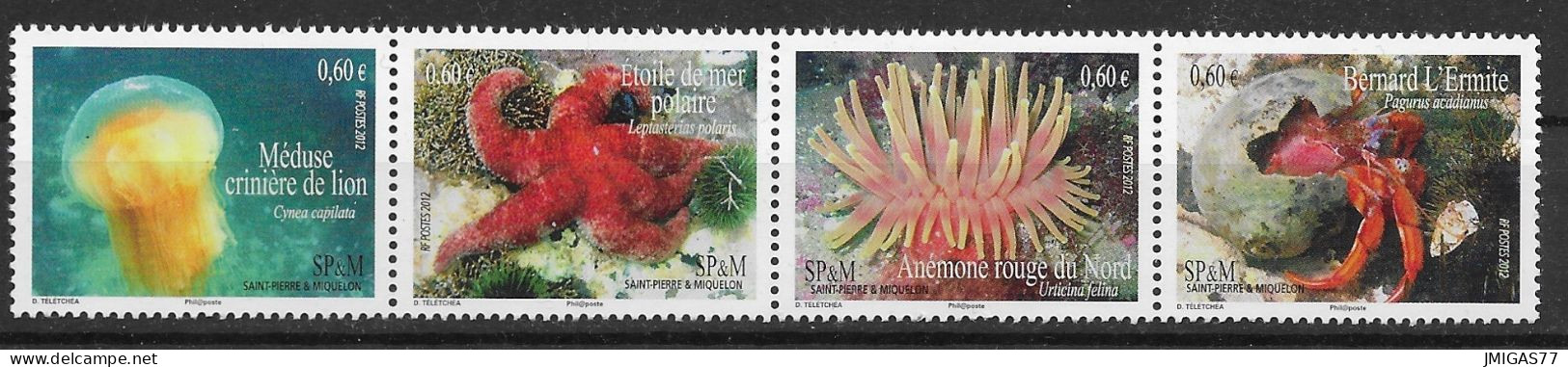 SPM St Pierre & Miquelon N° 1034 à 1037 Bande Horizontale Neuve ** MNH - Unused Stamps