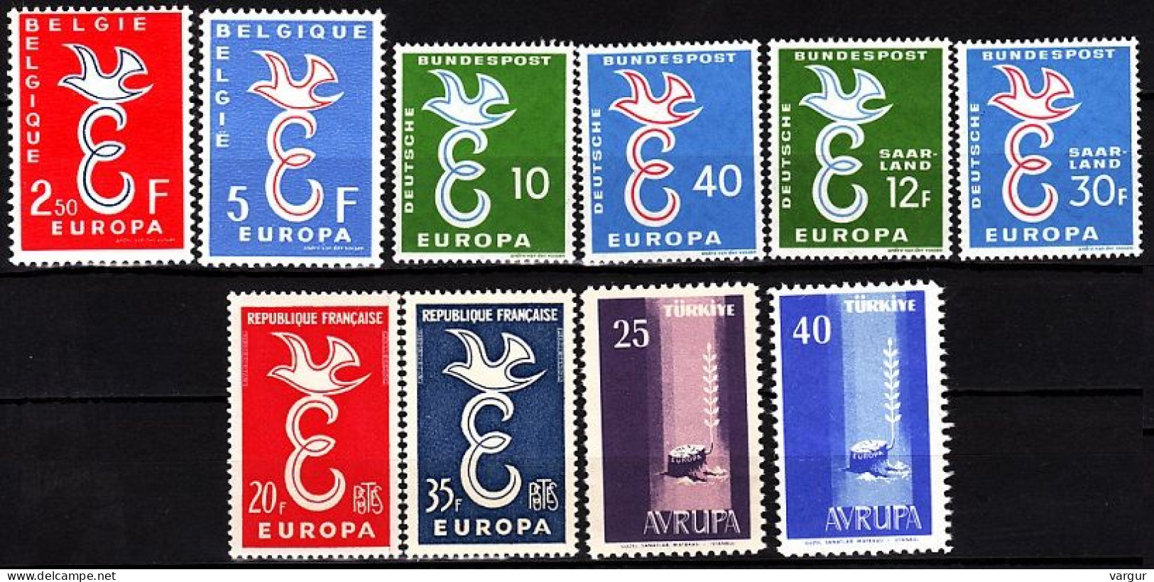 EUROPA CEPT 1958 Collection, 5 Countries, MNH - Collezioni
