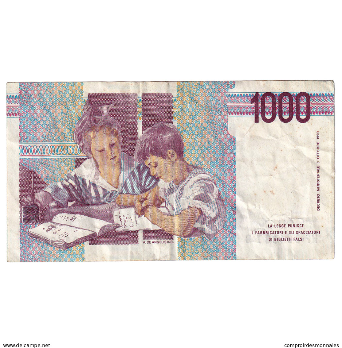 Billet, Italie, 1000 Lire, 1990, 1990-10-03, KM:114c, TTB - 1000 Liras