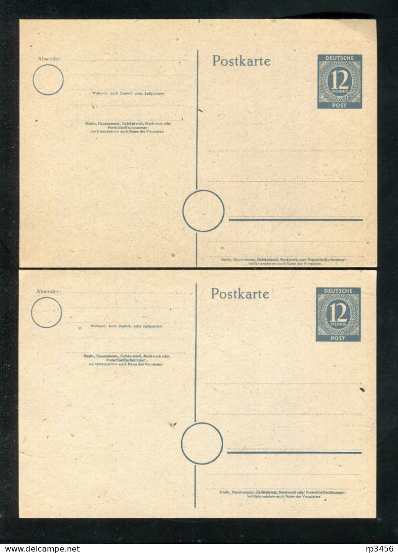 "ALL. BESETZUNG" 1946, Postkarte Mi. P 854 2x **, 1x Druck Stark Nach Unten Verschoben (B219) - Ganzsachen