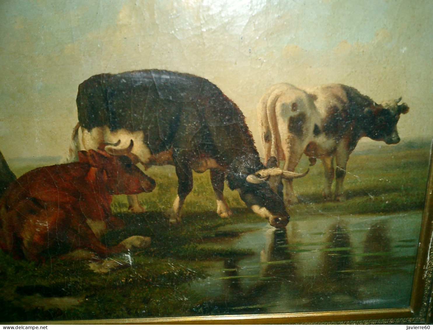 Robbe Louis (1806-1887) Grande Huile Sur Toile. Composition Champêtre Animalière - Huiles