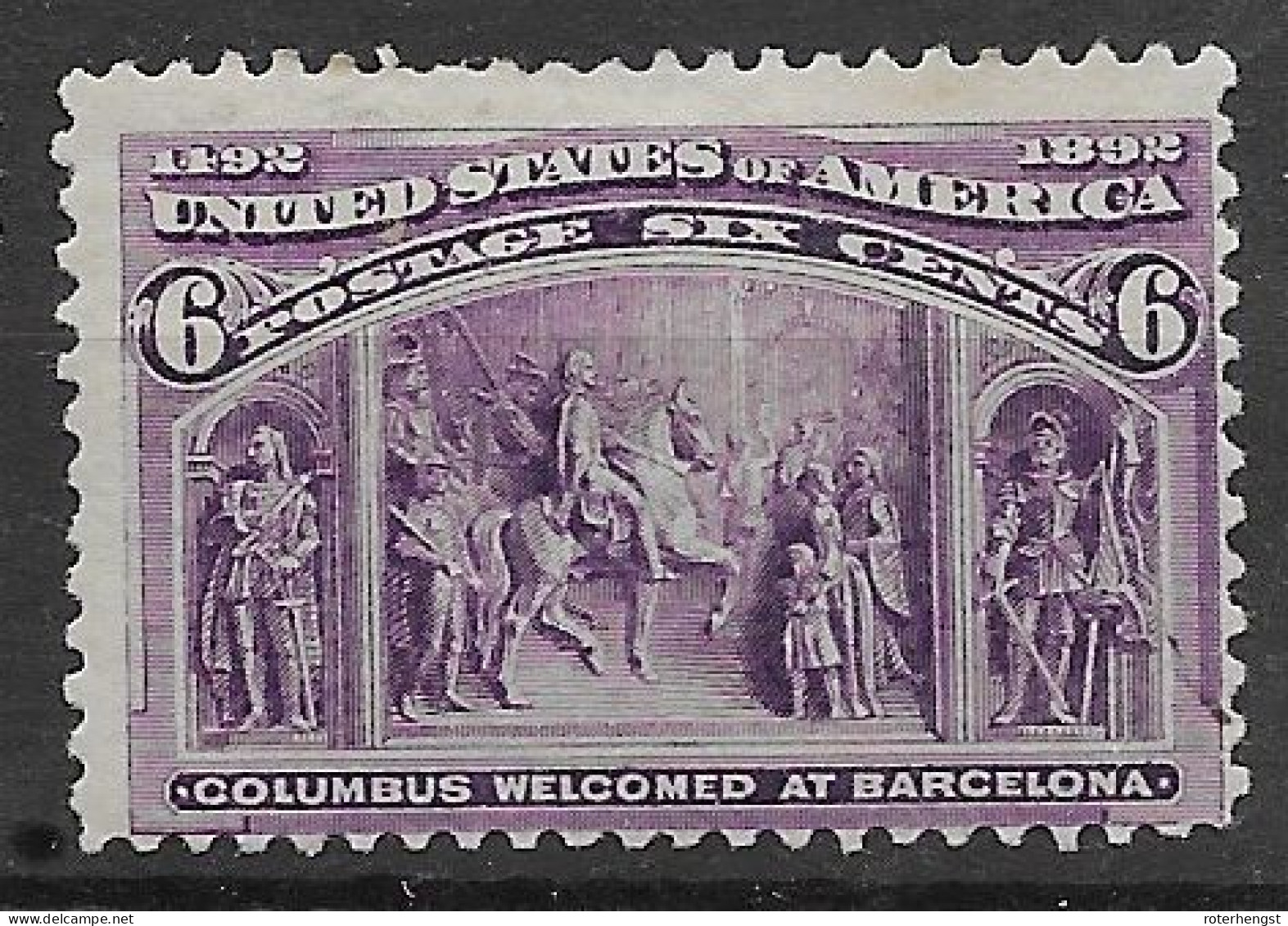 USA Mh * 1893 85 Euros Columbus (2 Mm Thin) - Ongebruikt