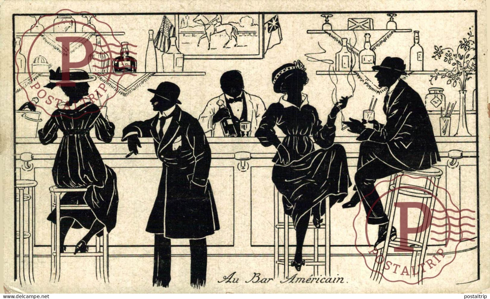 ILUSTRADA. ILLUSTRATEUR. AU BAR AMERICAIN. - Silhouettes