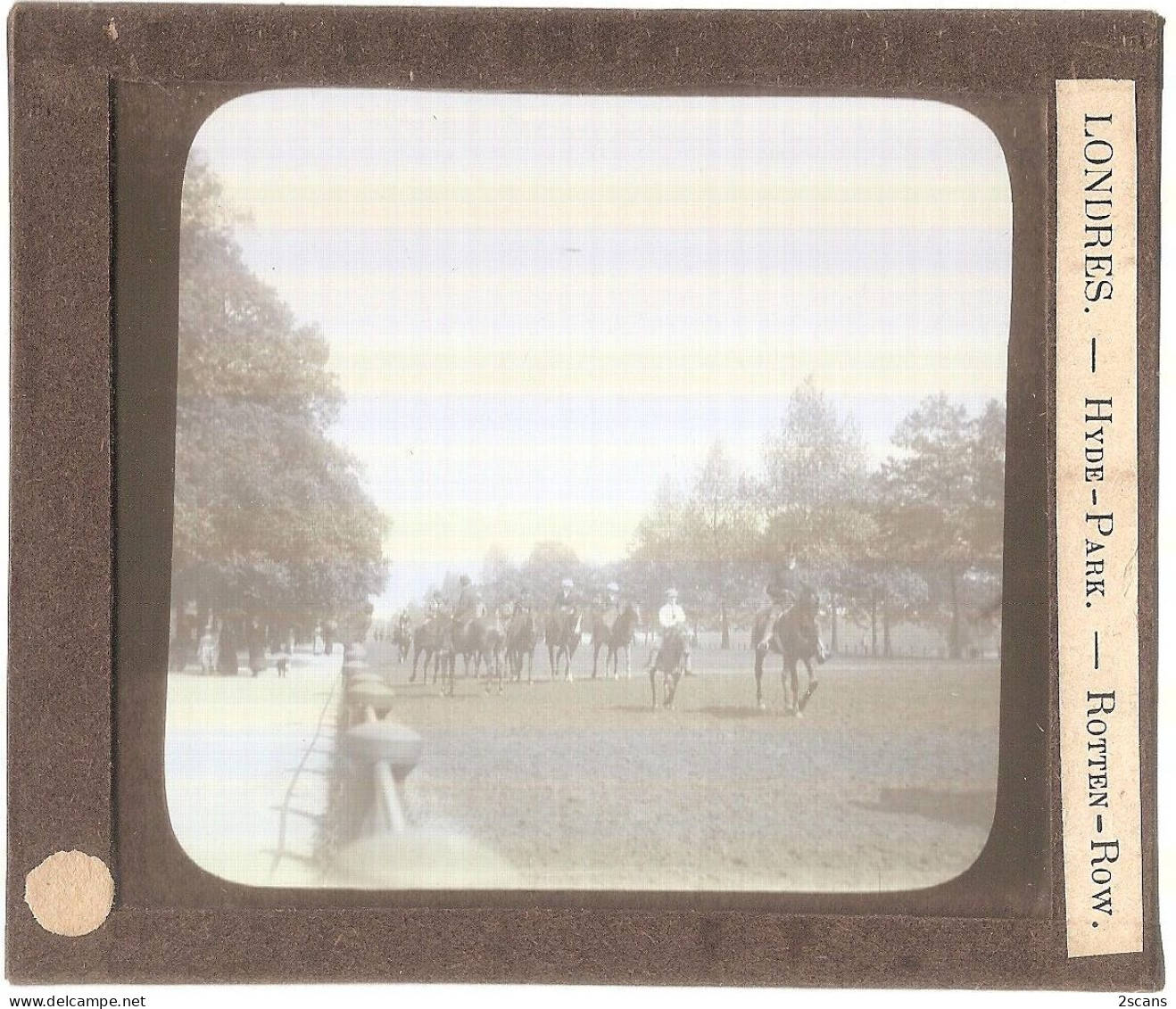 Angleterre - LONDRES - LONDON - Plaque De Verre Ancienne (vers 1905) - HYDE PARK - ROTTEN ROW - Hyde Park