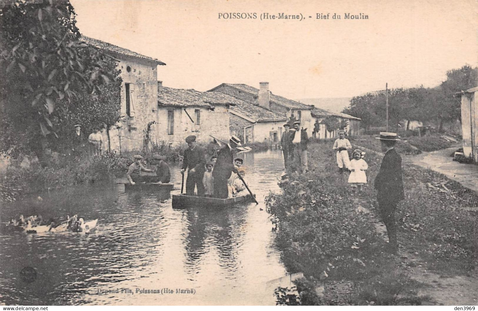 POISSONS (Haute-Marne) - Bief Du Moulin - Voyagé 1917 (2 Scans) - Poissons