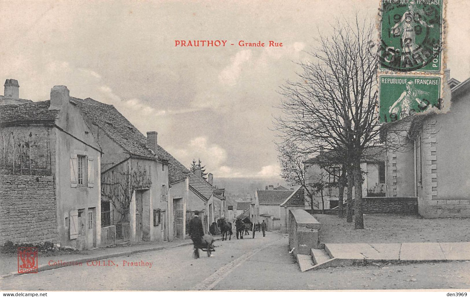 PRAUTHOY (Haute-Marne) - Grande Rue - Voyagé 1912 (2 Scans) - Prauthoy