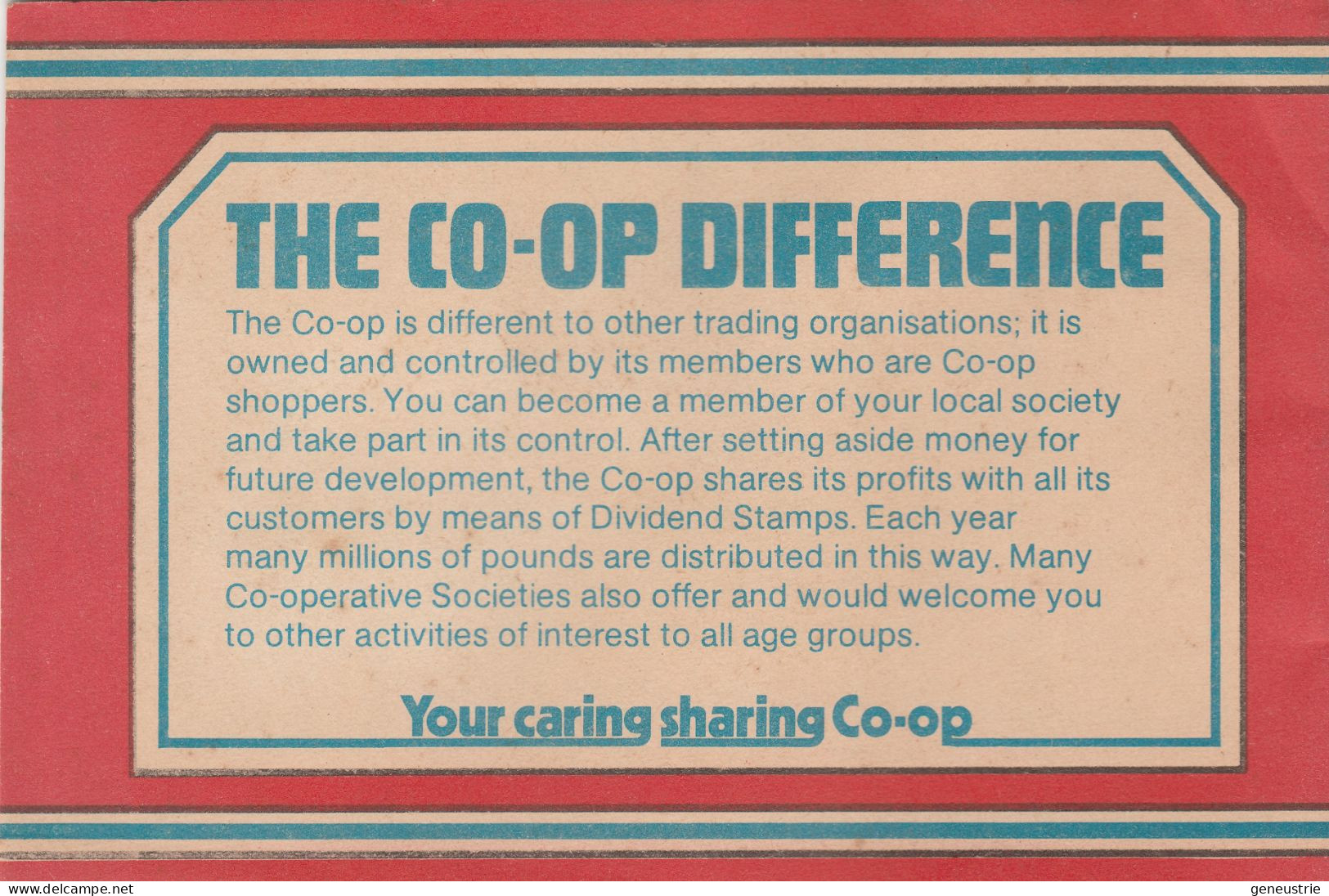 Carnet De Timbres Primes Britannique Années 70 "1£ CO-OP / CWS Ltd à Manchester" - Otros & Sin Clasificación