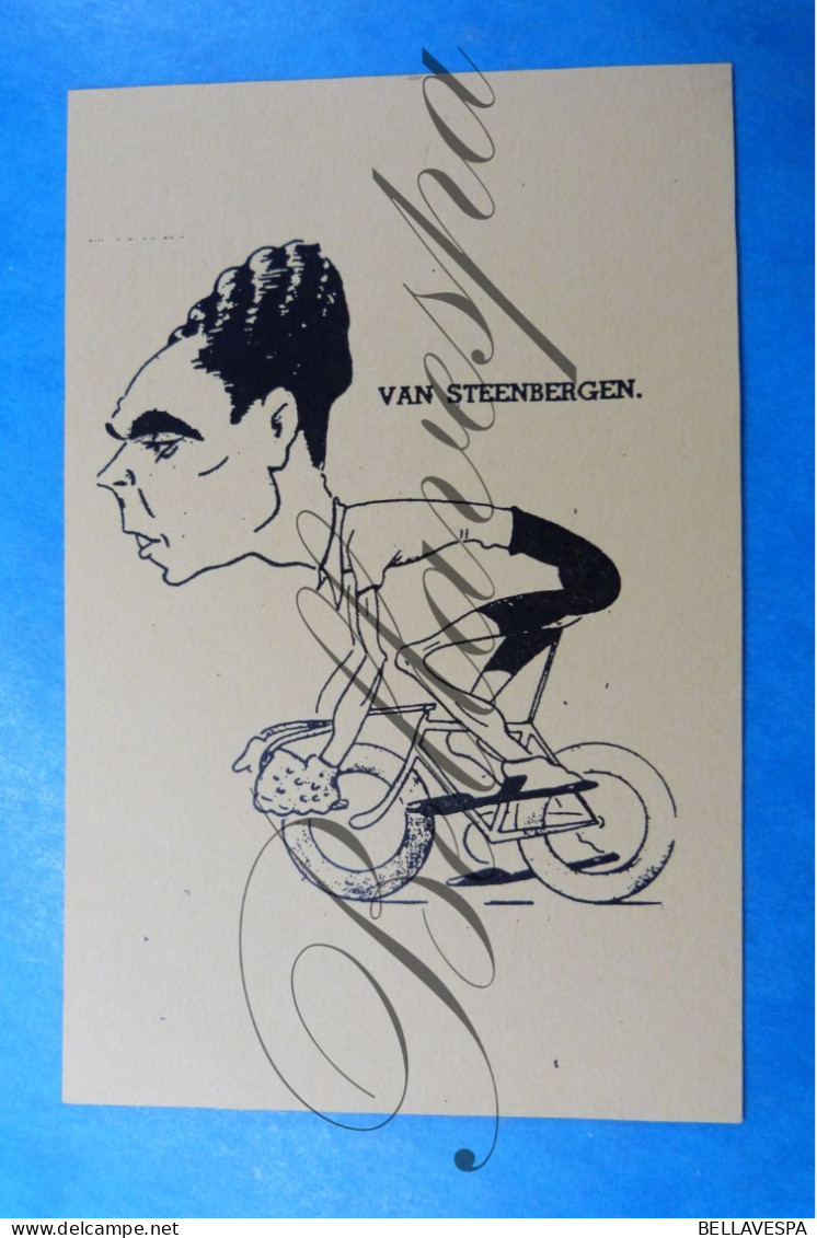 Publivox Verviers Wielrenner Coureur Kint-Callens-Van Steenbergen Karikatuur 3 X Prent - Ciclismo