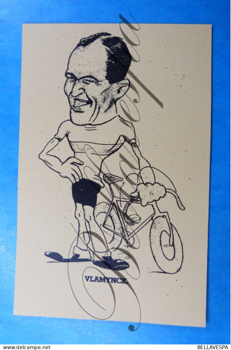 Publivox Verviers Wielrenner Coureur VLAMINCK-G.CLAES-MASSON Karikatuur 3 X Prent - Cyclisme