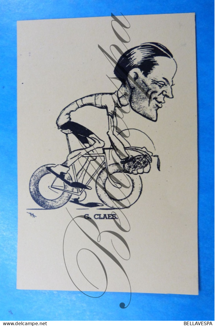 Publivox Verviers Wielrenner Coureur VLAMINCK-G.CLAES-MASSON Karikatuur 3 X Prent - Ciclismo