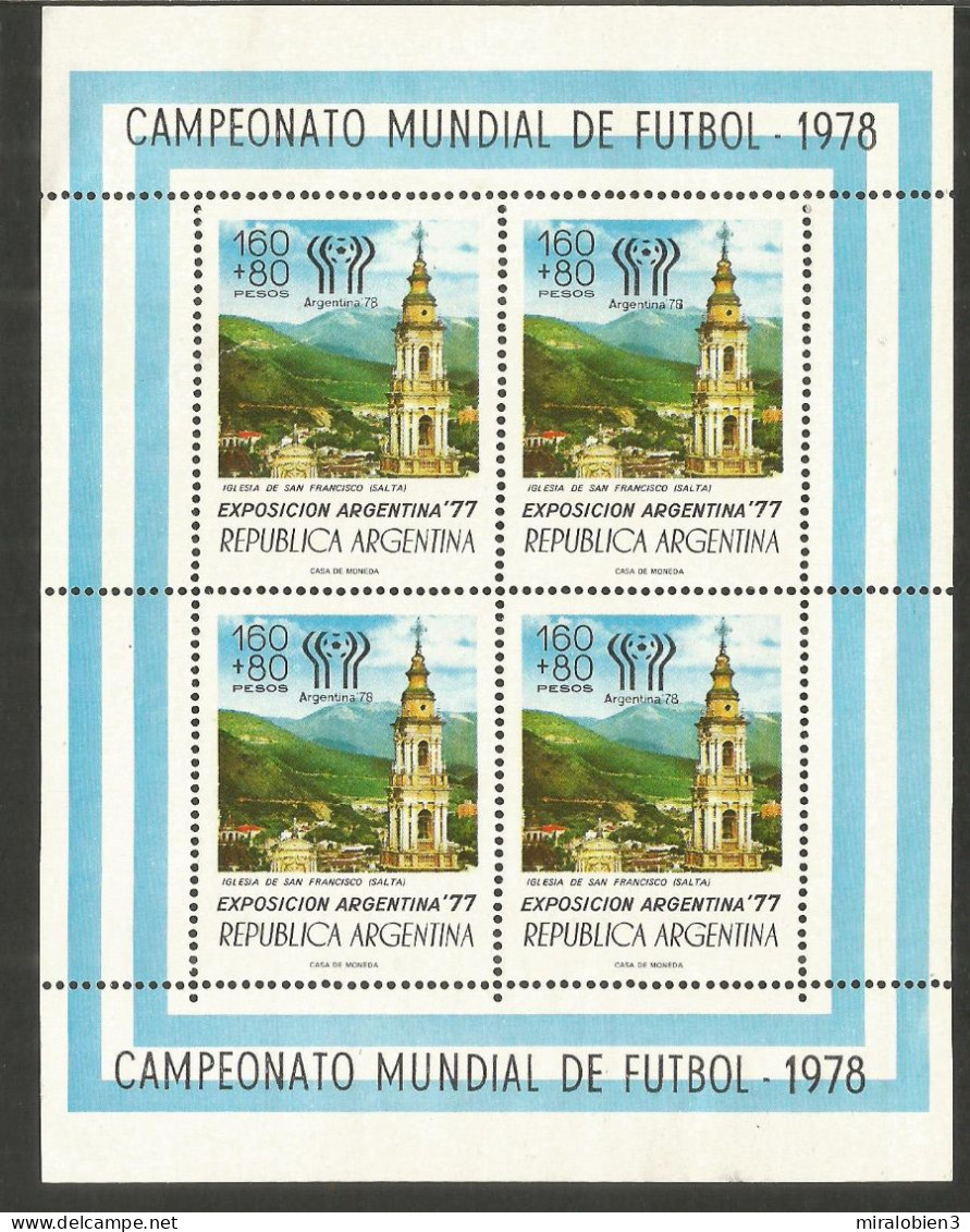 ARGENTINA HOJITA CAMPEONATO MUNDIAL DE FUTBOL 1978 YVERT NUM. 1107 ** NUEVA SIN FIJASELLOS - Nuovi