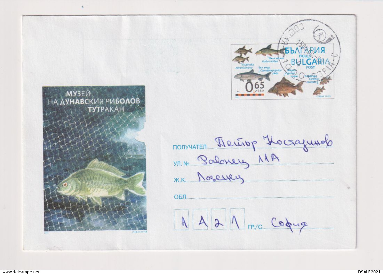 Bulgaria Bulgarian Bulgarie Bulgarije 2016 Entier, Postal Stationery Cover, Topic Fish, Danube Fishing Museum (ds1056) - Enveloppes