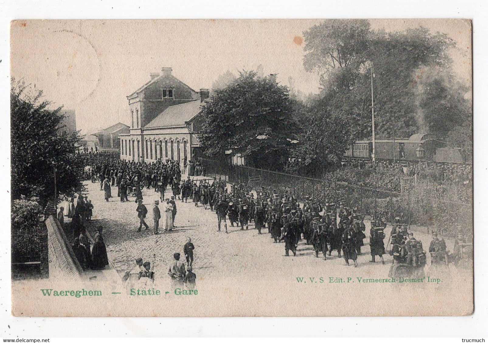 WAEREGHEM - Statie - Gare *régiment De Soldats*militaria* - Waregem