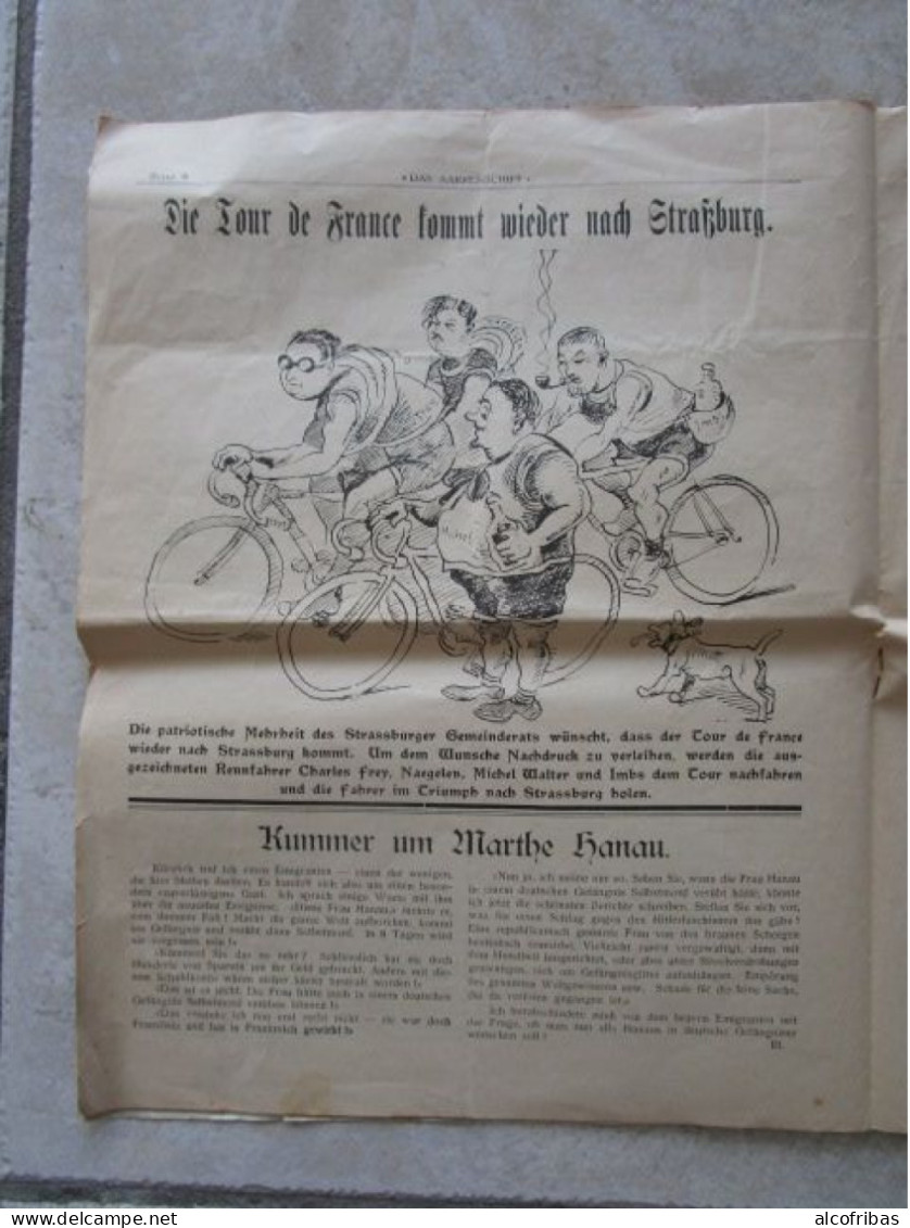 Narrenschiff Revue Alsacienne 2 Aout 1935 Sans Culottes Tour De France Strasbourg - Sonstige & Ohne Zuordnung