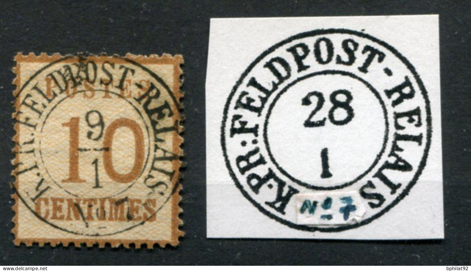 !!! ALSACE LORRAINE, N°5 CACHET FELDPOST RELAIS 7 - Used Stamps