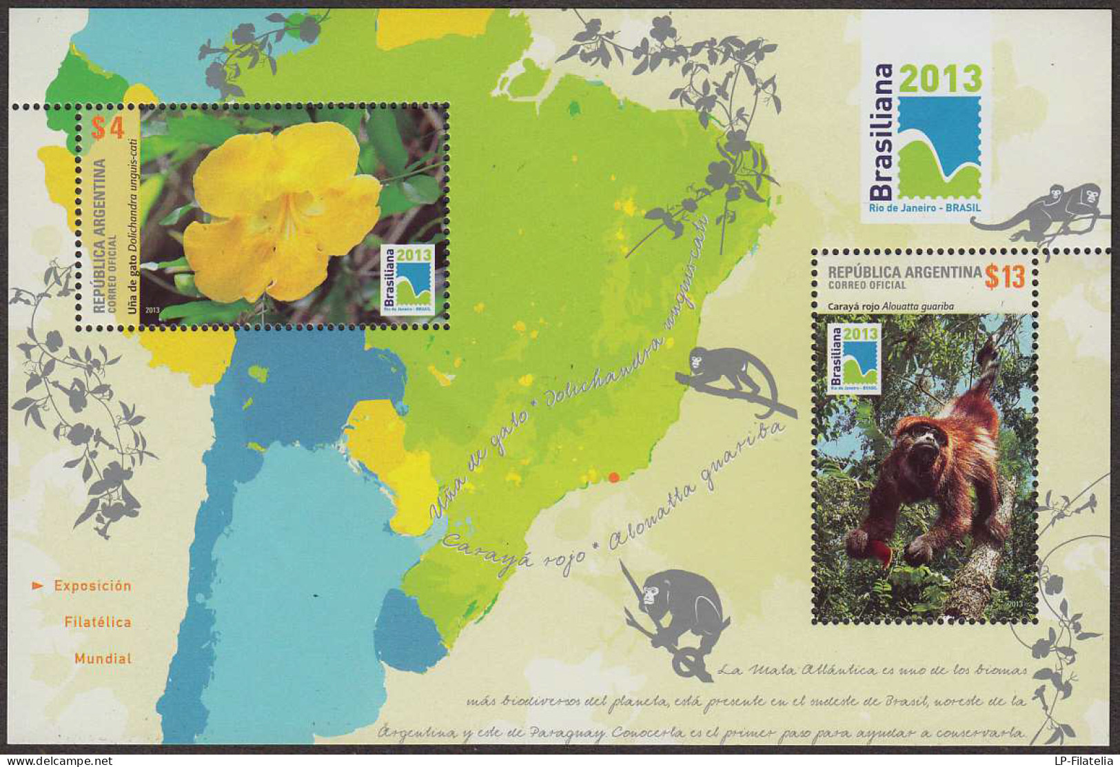 Argentina - 2013 - World Philately Exhibition - Brasiliana 2013 - Unused Stamps