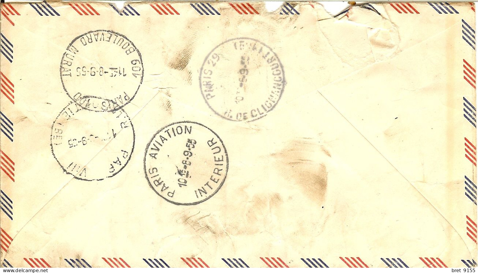 ENVELOPPE ETATS UNIS LOS ANGELES SPECIAL DEL EXPRESS VIA AIR MAIL POUR PARIS RUE JASMIN - Lettres & Documents