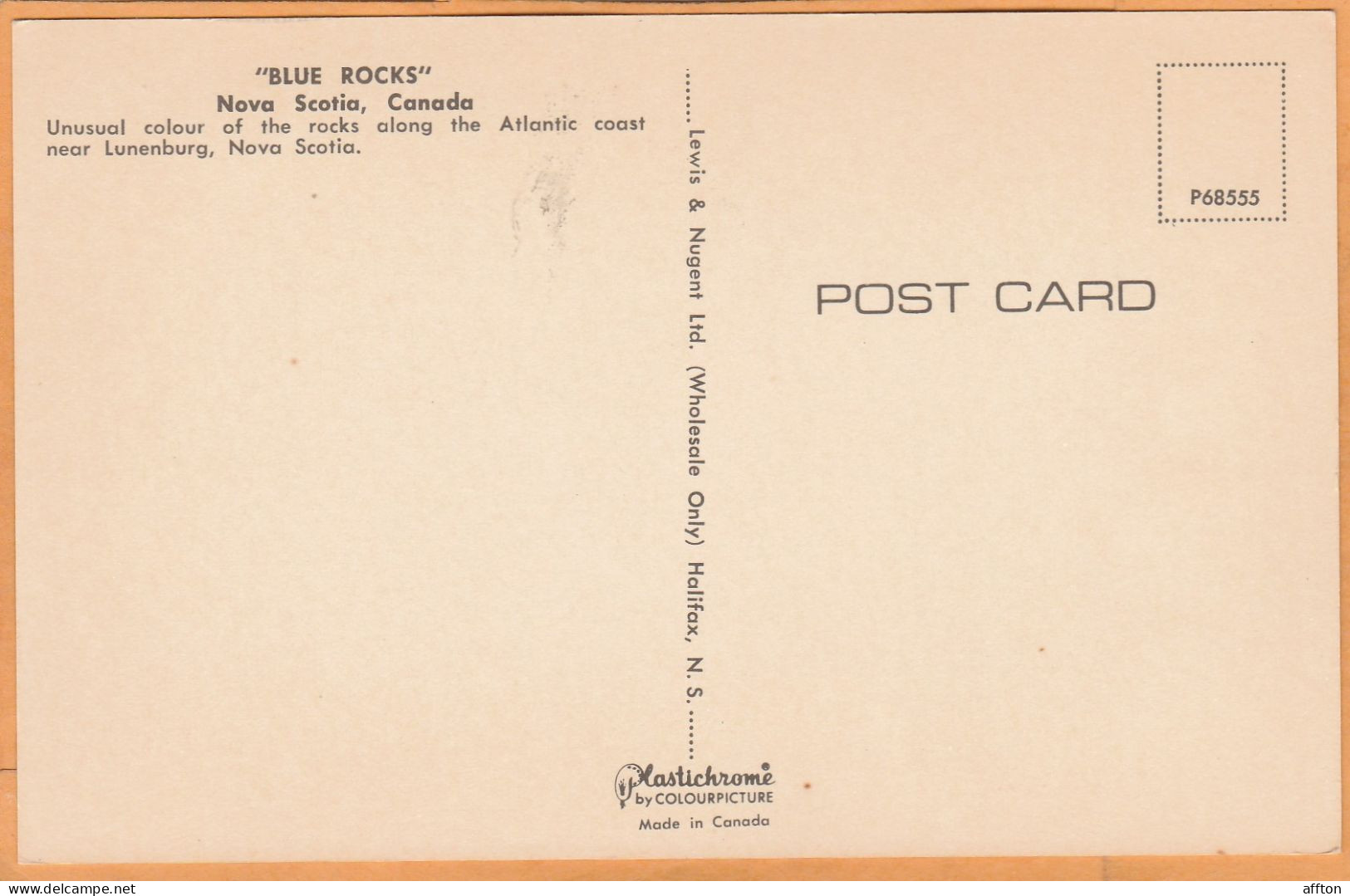 Blue Rocks NS Canada Old Postcard - Otros & Sin Clasificación