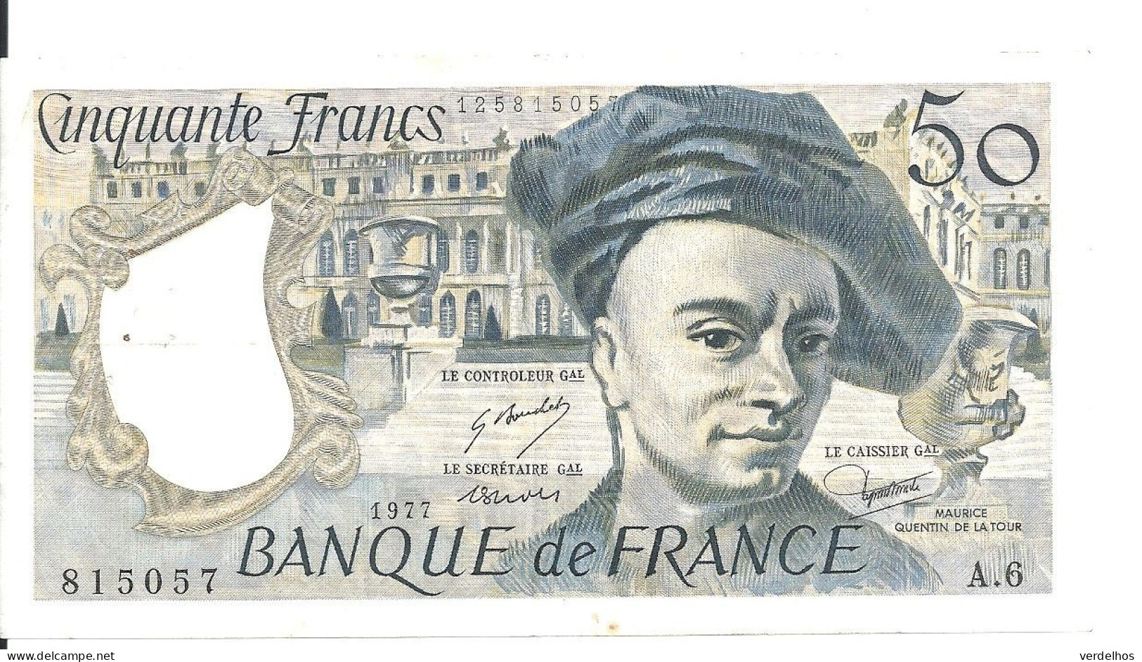 FRANCE 50 FRANCS 1977 VF+ P 152 A - 50 F 1976-1992 ''Quentin De La Tour''