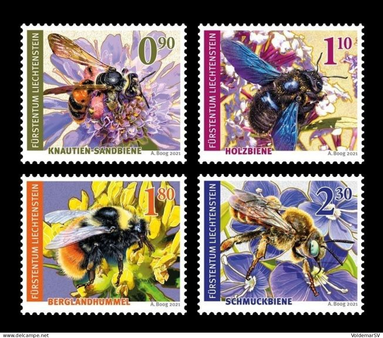 Liechtenstein 2022 Mih. 2037/40 Fauna. Wild Bees MNH ** - Unused Stamps