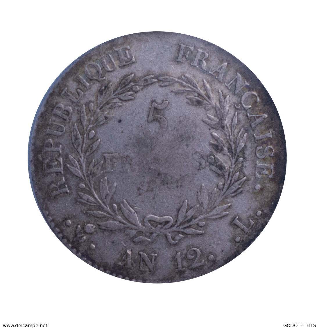 Monnaie Gradée PCGS XF40-Consulat 5 Francs Napoléon Empereur AN 12 Bayonne - 5 Francs