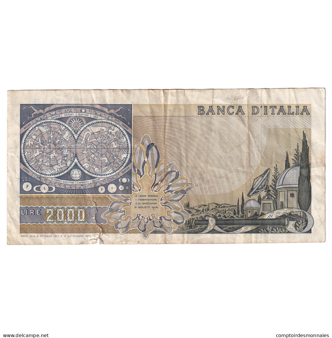 Billet, Italie, 2000 Lire, 1973, 1973-10-08, KM:103a, B - 2000 Lire