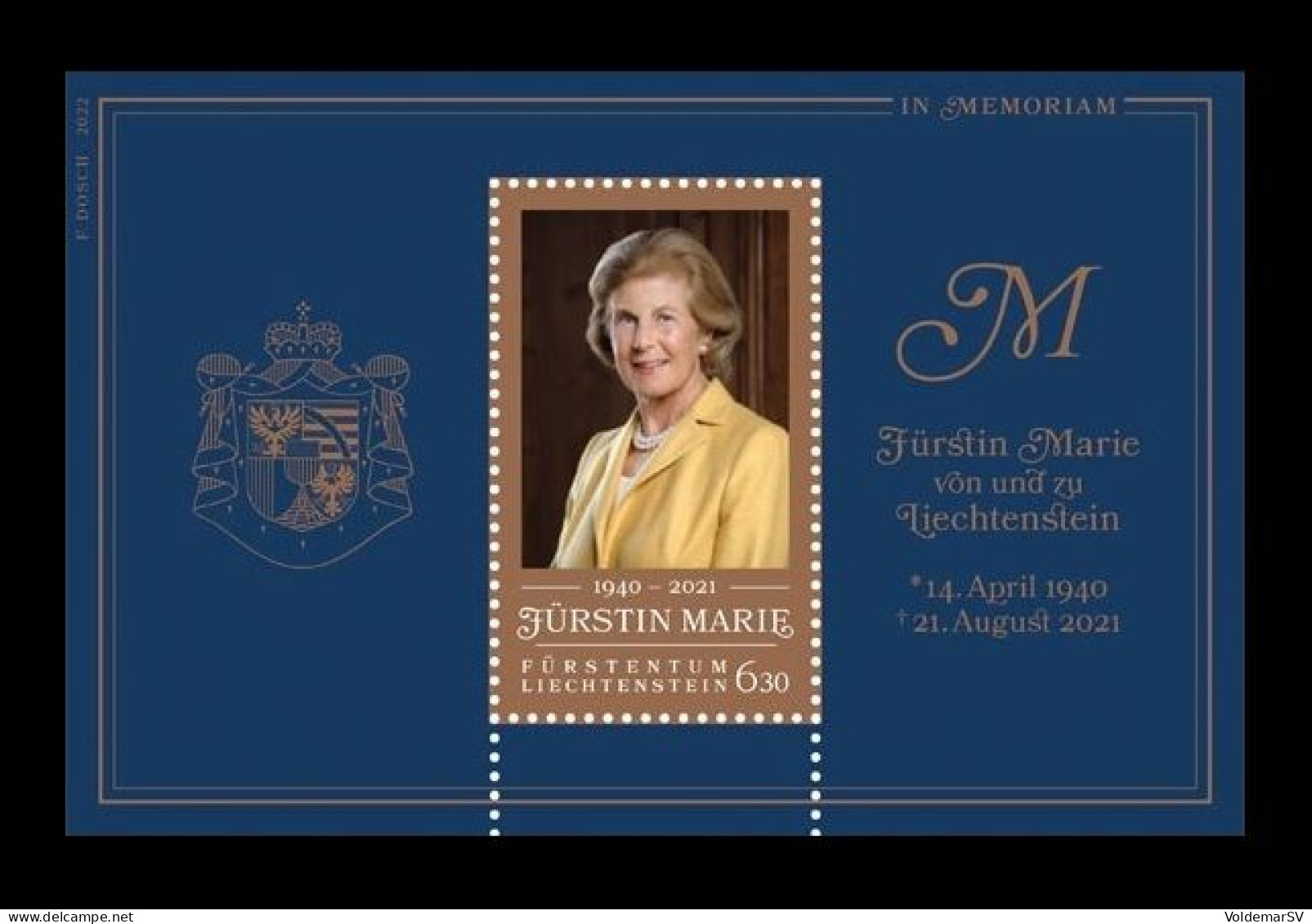 Liechtenstein 2022 Mih. 2050 (Bl.44) Princess Marie MNH ** - Unused Stamps