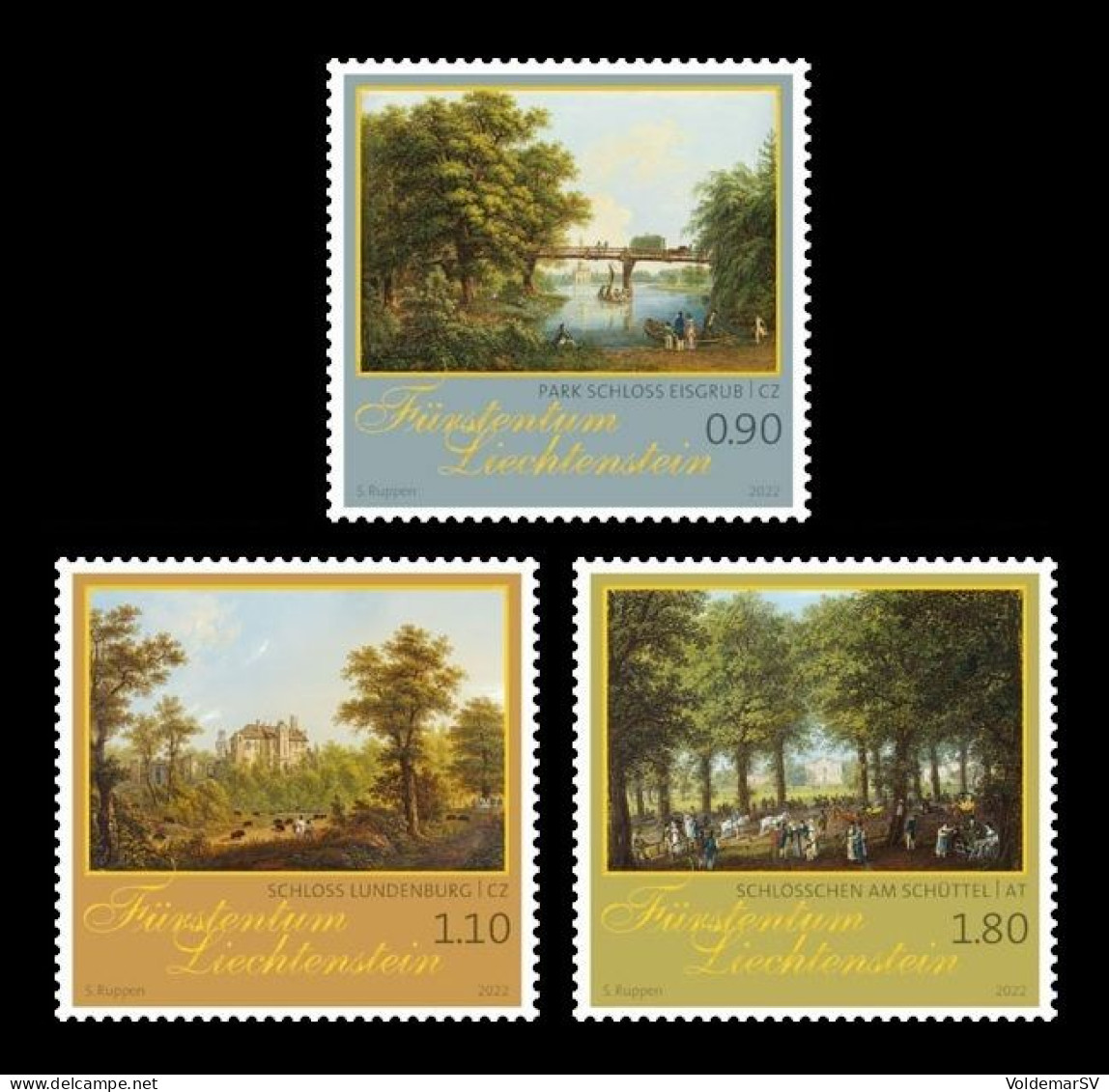Liechtenstein 2022 Mih. 2059/61 Palaces. Painting By Ferdinand Runk MNH ** - Unused Stamps