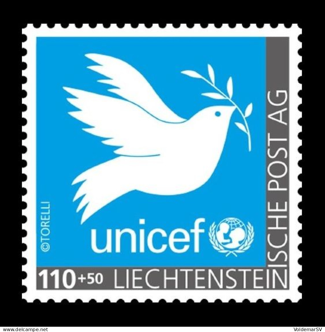 Liechtenstein (die.Marke) 2022 #231 UNICEF. Birds. Pigeon MNH ** - Unused Stamps