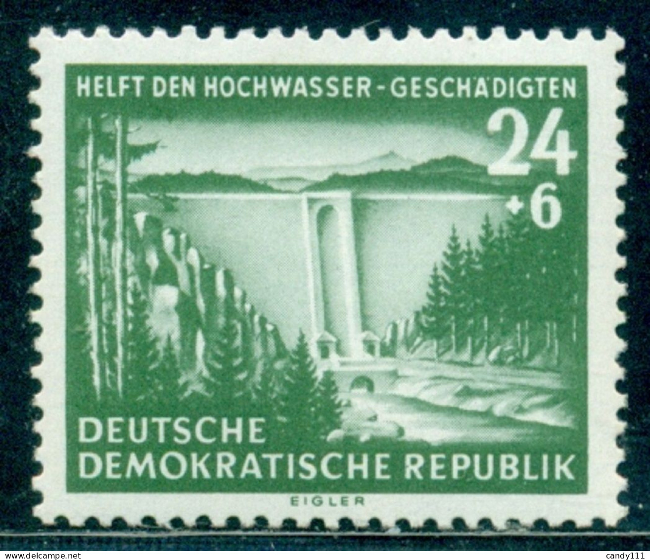 1954 Sosa Dam,Water Protection,Barrage,Represa,DDR,Germany,Mi.431,MNH - Usines & Industries